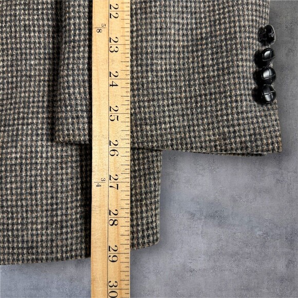 Vintage TWEED WOOL Men’s Blazer 48L Gray Sport Coat Two‑Button Jacket - Picture 10 of 15